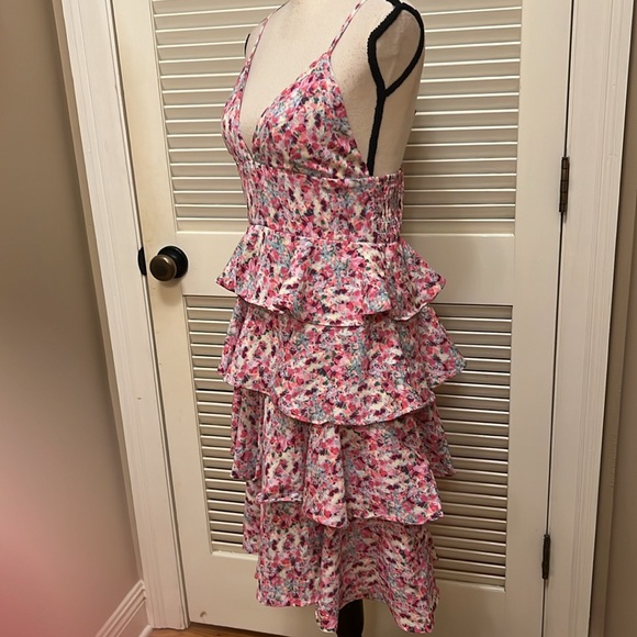 Maison Maar Tiered Midi Dress in Pink Multicolor, Size Small, NWOT - Picture 10 of 17